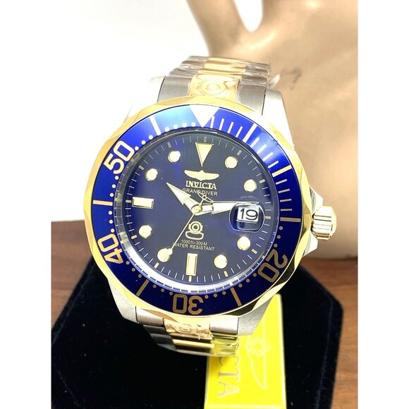 Invicta Men's Watch 3049 Grand Diver Automatic Blue Dial 2-Tone Stainless Steel - Picture 1 of 15